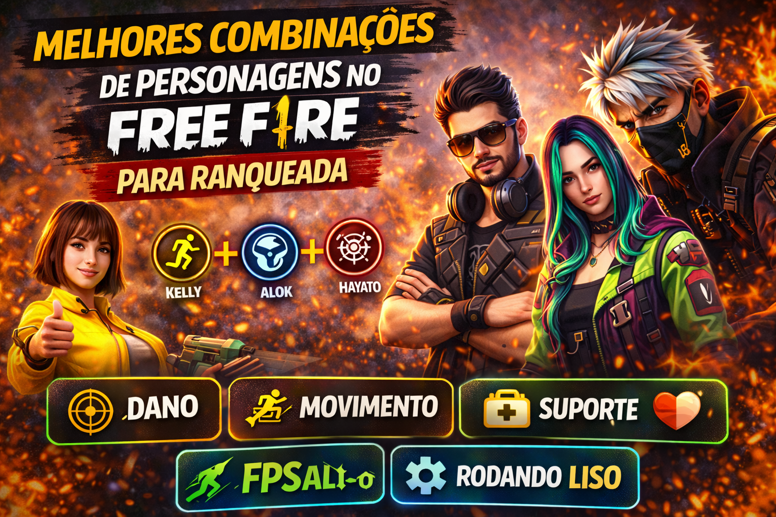 Melhores combinações de personagens no Free Fire para ranqueada